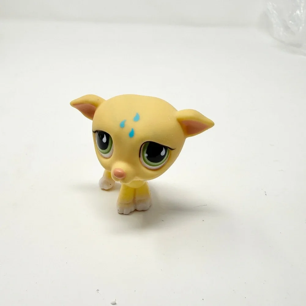 LPS Littlest Pet Shop #875 Yellow Greyhound Wippet Green Eyes‎